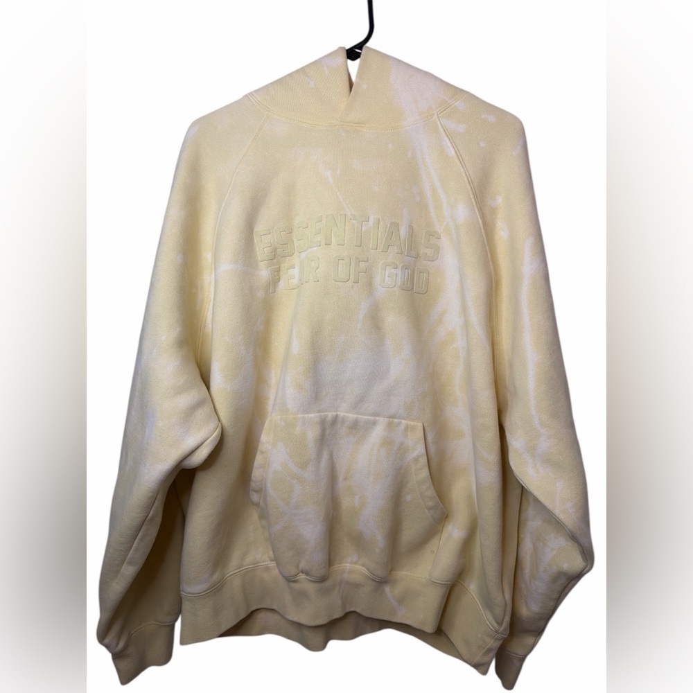 Fear of God Essentials Yellow Tie Dye Hoodie Sweatshirt